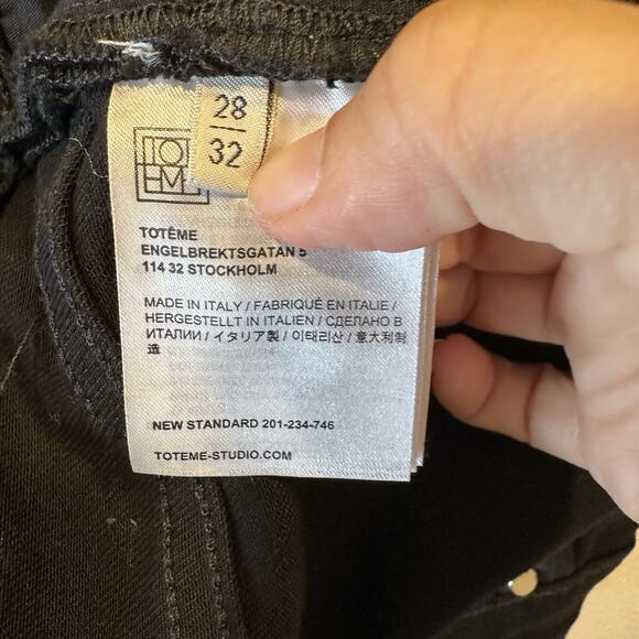 Toteme Classic Black Denim High Rise Slim Straight Jeans Size 28 Modern Preppy - Picture 10 of 12